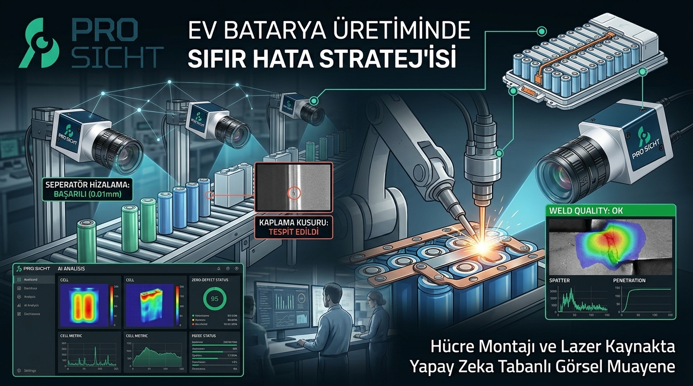 EV Batarya Üretiminde Sıfır Hata Stratejisi: Hücre Montajı ve Lazer Kaynakta Yapay Zeka Tabanlı Görsel Muayene
